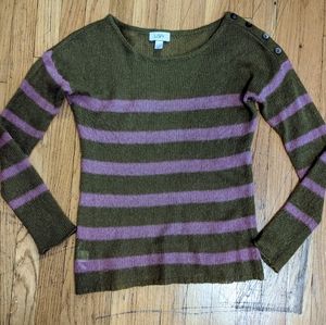 Sheer striped boatneck sweater from Loft
